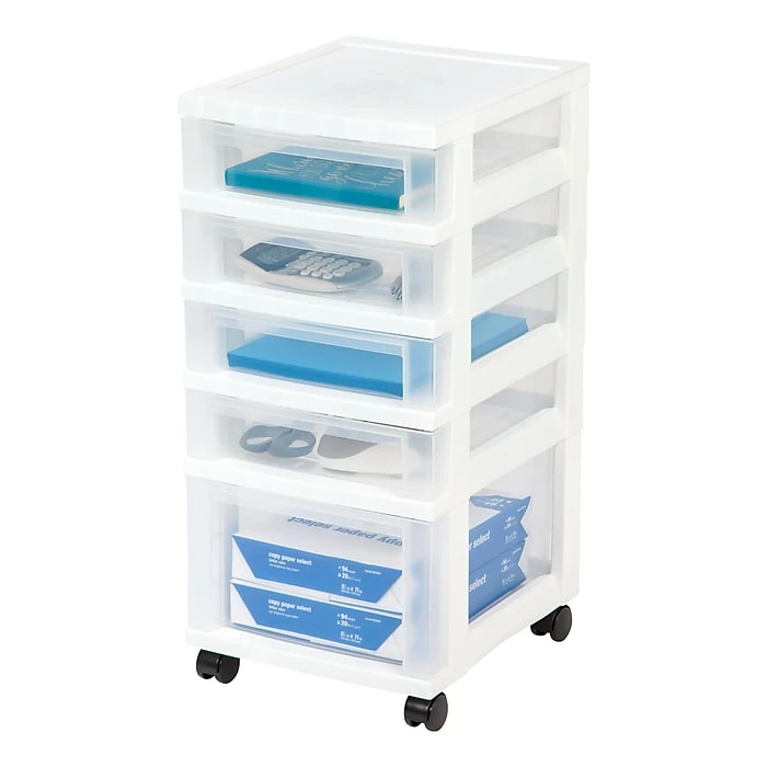 IRIS® 5-Drawer Storage Cart, White, 2 Pack (116803) 3 IRIS® 5-Drawer Storage Cart, White, 2 Pack (116803)