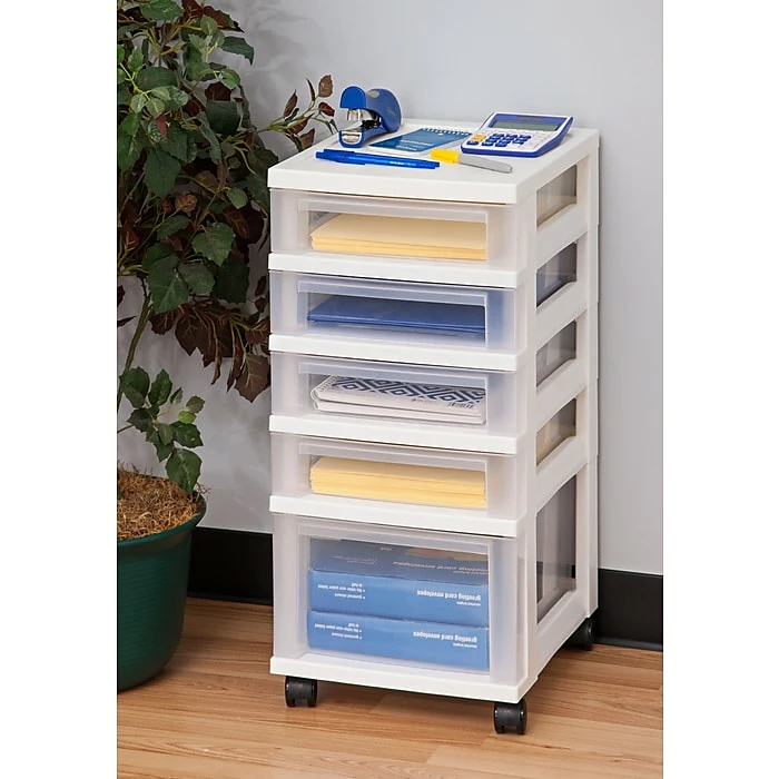 IRIS® 5-Drawer Storage Cart, White, 2 Pack (116803) 5 IRIS® 5-Drawer Storage Cart, White, 2 Pack (116803) - Image 3