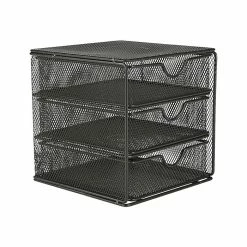 Mind Reader 3-Drawer File Storage, Black (MINMESH3-BLK)