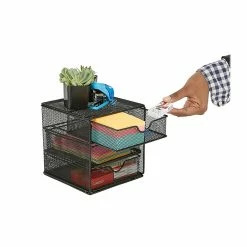 Mind Reader 3-Drawer File Storage, Black (MINMESH3-BLK) -ORGANIZTIONAL STORAGE Sales unnamed file 1289