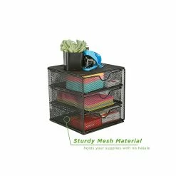 Mind Reader 3-Drawer File Storage, Black (MINMESH3-BLK) -ORGANIZTIONAL STORAGE Sales unnamed file 1290