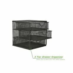 Mind Reader 3-Drawer File Storage, Black (MINMESH3-BLK) -ORGANIZTIONAL STORAGE Sales unnamed file 1293