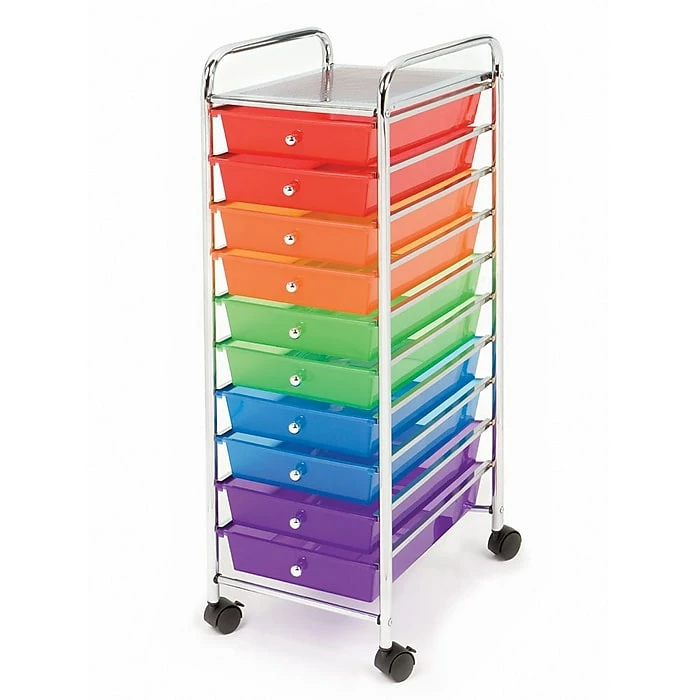 Seville Classics 10-Drawer Organizer Cart, Translucent Multi-Color (SHE16218B) 3 Seville Classics 10-Drawer Organizer Cart, Translucent Multi-Color (SHE16218B)
