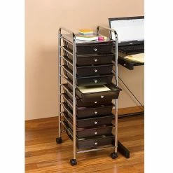 Seville Classics 10 Drawer Black Organizer Cart -ORGANIZTIONAL STORAGE Sales unnamed file 1300