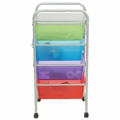 Mind Reader 4 Drawer Storage Trolley, Multi-Colors (4DPTROLL-ASST) -ORGANIZTIONAL STORAGE Sales unnamed file 1304