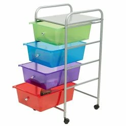 Mind Reader 4 Drawer Storage Trolley, Multi-Colors (4DPTROLL-ASST) -ORGANIZTIONAL STORAGE Sales unnamed file 1306