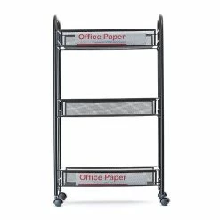 Mind Reader 'Roll' Rolling Metal Mesh 3 Shelf Cart, Black (3TOCART-BLK) -ORGANIZTIONAL STORAGE Sales unnamed file 1311