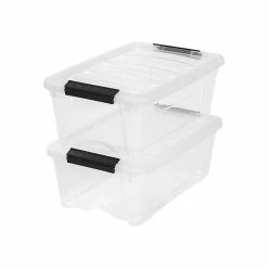 Iris Stack & Pull Stackable, Clear, 6/Carton (100300) -ORGANIZTIONAL STORAGE Sales unnamed file 1319