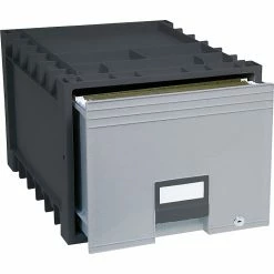 Storex Plastic Archive Storage Box With Lock, Letter Size, Black (61178E02C)