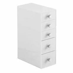 InterDesign Plastic 5-Drawer Tower, White (39561)