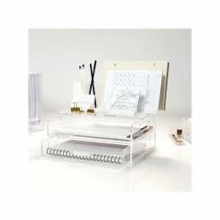 Russell+Hazel Stackable Storage Drawer, Clear/Gold (55745) -ORGANIZTIONAL STORAGE Sales unnamed file 1333