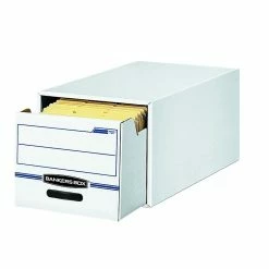 Fellowes Bankers Box Stor/Drawer Stackable Storage, White/Blue, 6/Carton (00722CT) -ORGANIZTIONAL STORAGE Sales unnamed file 1335