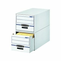 Fellowes Bankers Box Stor/Drawer Stackable Storage, White/Blue, 6/Carton (00722CT) -ORGANIZTIONAL STORAGE Sales unnamed file 1336