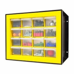Iris 16-Drawer Desktop Storage Cabinet, Black/Yellow (500173) -ORGANIZTIONAL STORAGE Sales unnamed file 1339