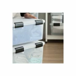 Iris WEATHERTIGHT 19 Qt. Latch Lid Storage Boxes, Clear, 6/Carton (110380) -ORGANIZTIONAL STORAGE Sales unnamed file 134