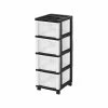 Iris 4-Drawer Storage Cart, Black/Clear (585002) -ORGANIZTIONAL STORAGE Sales unnamed file 1352