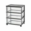 Iris 3-Drawer Wide Chest, Black/Clear (110312) -ORGANIZTIONAL STORAGE Sales unnamed file 1358