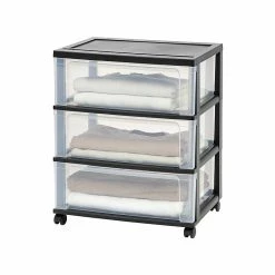 Iris 3-Drawer Wide Chest, Black/Clear (110312) 9 Iris 3-Drawer Wide Chest, Black/Clear (110312) -ORGANIZTIONAL STORAGE Sales unnamed file 1359