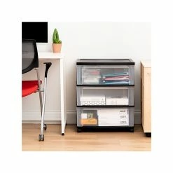 Iris 3-Drawer Wide Chest, Black/Clear (110312) 11 Iris 3-Drawer Wide Chest, Black/Clear (110312) -ORGANIZTIONAL STORAGE Sales unnamed file 1361