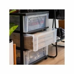 Iris 3-Drawer Wide Chest, Black/Clear (110312) 12 Iris 3-Drawer Wide Chest, Black/Clear (110312) -ORGANIZTIONAL STORAGE Sales unnamed file 1362