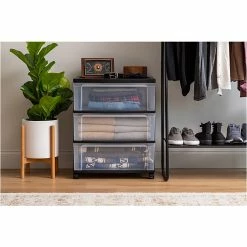 Iris 3-Drawer Wide Chest, Black/Clear (110312) 13 Iris 3-Drawer Wide Chest, Black/Clear (110312) -ORGANIZTIONAL STORAGE Sales unnamed file 1363