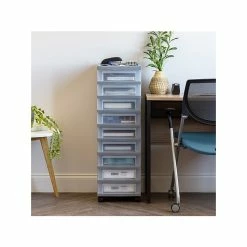 Iris 9-Drawer Storage Cart, Gray/Translucent White (585084) -ORGANIZTIONAL STORAGE Sales unnamed file 1375