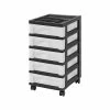 Iris 5-Drawer Storage Cart, Black/Translucent White (585006) -ORGANIZTIONAL STORAGE Sales unnamed file 1376