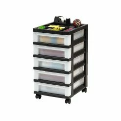 Iris 5-Drawer Storage Cart, Black/Translucent White (585006) -ORGANIZTIONAL STORAGE Sales unnamed file 1377