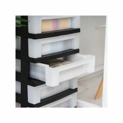 Iris 5-Drawer Storage Cart, Black/Translucent White (585006) -ORGANIZTIONAL STORAGE Sales unnamed file 1379
