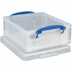 Really Useful Box® 8.1 Liter Snap Lid Storage Bin, Clear, 5/Pack (8.1LC-PK5C)