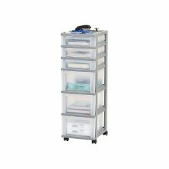 Iris 6-Drawer Storage Cart, Gray/Translucent White (585087) -ORGANIZTIONAL STORAGE Sales unnamed file 1391