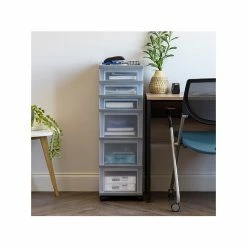 Iris 6-Drawer Storage Cart, Gray/Translucent White (585087) -ORGANIZTIONAL STORAGE Sales unnamed file 1394