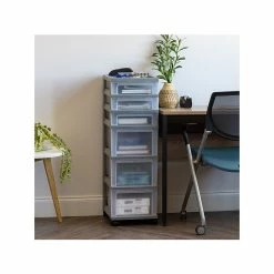 Iris 6-Drawer Storage Cart, Gray/Translucent White (585087) -ORGANIZTIONAL STORAGE Sales unnamed file 1395