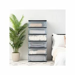 Iris 6-Drawer Wide Chest, Black/Clear (110321) -ORGANIZTIONAL STORAGE Sales unnamed file 1398