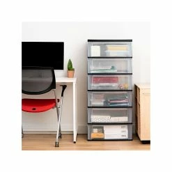 Iris 6-Drawer Wide Chest, Black/Clear (110321) -ORGANIZTIONAL STORAGE Sales unnamed file 1399