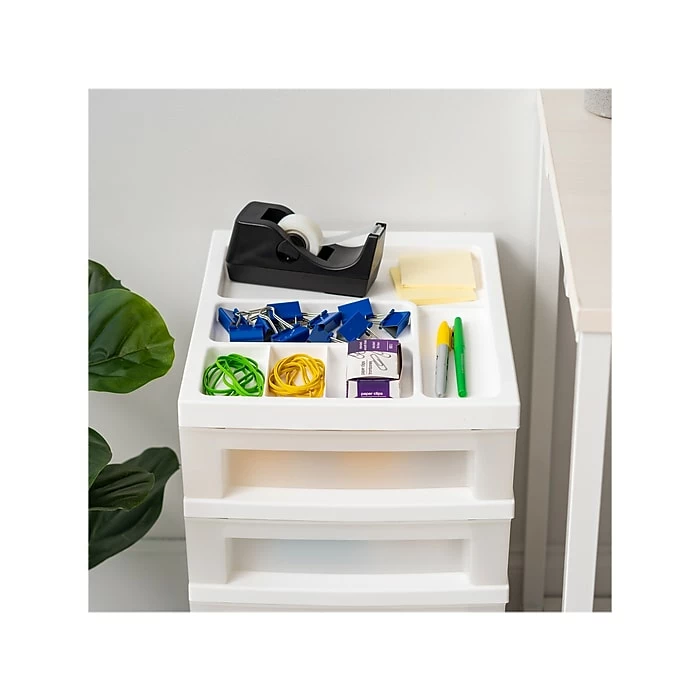 Iris 5-Drawer Storage Cart, White/Translucent White (585007) 7 Iris 5-Drawer Storage Cart, White/Translucent White (585007) - Image 5