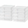 Iris 4-Drawer Desktop Unit, White/Clear, 2/Pack (587013) -ORGANIZTIONAL STORAGE Sales unnamed file 1414
