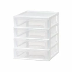 Iris 4-Drawer Desktop Unit, White/Clear, 2/Pack (587013) 6 Iris 4-Drawer Desktop Unit, White/Clear, 2/Pack (587013) -ORGANIZTIONAL STORAGE Sales unnamed file 1415