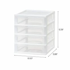 Iris 4-Drawer Desktop Unit, White/Clear, 2/Pack (587013) 7 Iris 4-Drawer Desktop Unit, White/Clear, 2/Pack (587013) -ORGANIZTIONAL STORAGE Sales unnamed file 1416