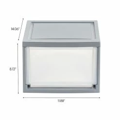 Iris Storage Drawer, Gray/Translucent White, 4/Pack (500161) -ORGANIZTIONAL STORAGE Sales unnamed file 1421