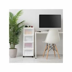 Iris 4-Drawer Storage Cart, White/Translucent White (585003) -ORGANIZTIONAL STORAGE Sales unnamed file 1428