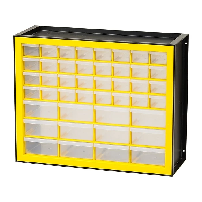 Iris 44-Drawer Desktop Storage Cabinet, Black/Yellow (500176) 3 Iris 44-Drawer Desktop Storage Cabinet, Black/Yellow (500176)