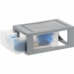 Iris Mini Storage Drawer, Gray/Translucent White, 5/Pack (500160) -ORGANIZTIONAL STORAGE Sales unnamed file 1439