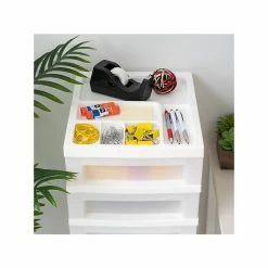 Iris 9-Drawer Storage Cart, White/Translucent White (585004) -ORGANIZTIONAL STORAGE Sales unnamed file 1445