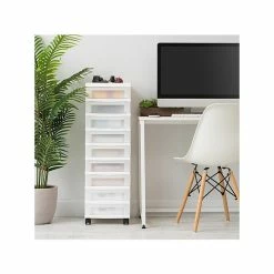 Iris 9-Drawer Storage Cart, White/Translucent White (585004) -ORGANIZTIONAL STORAGE Sales unnamed file 1448