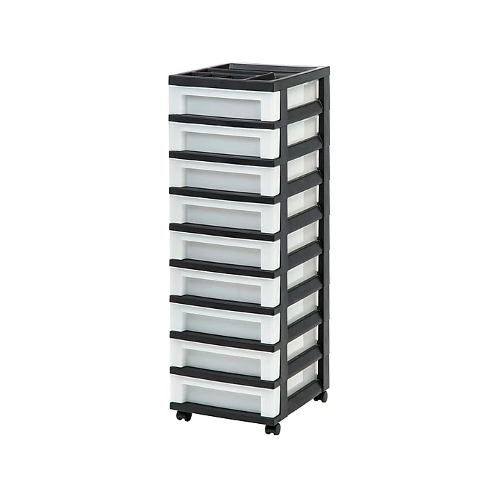 Iris 9-Drawer Standalone Storage, Black/Translucent White (585005) 3 Iris 9-Drawer Standalone Storage, Black/Translucent White (585005)
