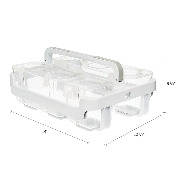 Deflect-O Deflecto Stackable Caddy Organizer With 3 Canisters 7 Deflect-O Deflecto Stackable Caddy Organizer With 3 Canisters - Image 5