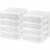 Iris 4-Drawer Mini Desktop Unit, White/Clear, 2/Pack (586016) 2 Iris 4-Drawer Mini Desktop Unit, White/Clear, 2/Pack (586016) -ORGANIZTIONAL STORAGE Sales unnamed file 1461