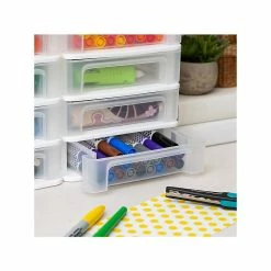 Iris 4-Drawer Mini Desktop Unit, White/Clear, 2/Pack (586016) -ORGANIZTIONAL STORAGE Sales unnamed file 1463
