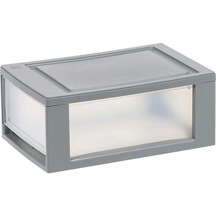 Iris Mini Storage Drawer, Gray/Translucent White (500221) 3 Iris Mini Storage Drawer, Gray/Translucent White (500221)